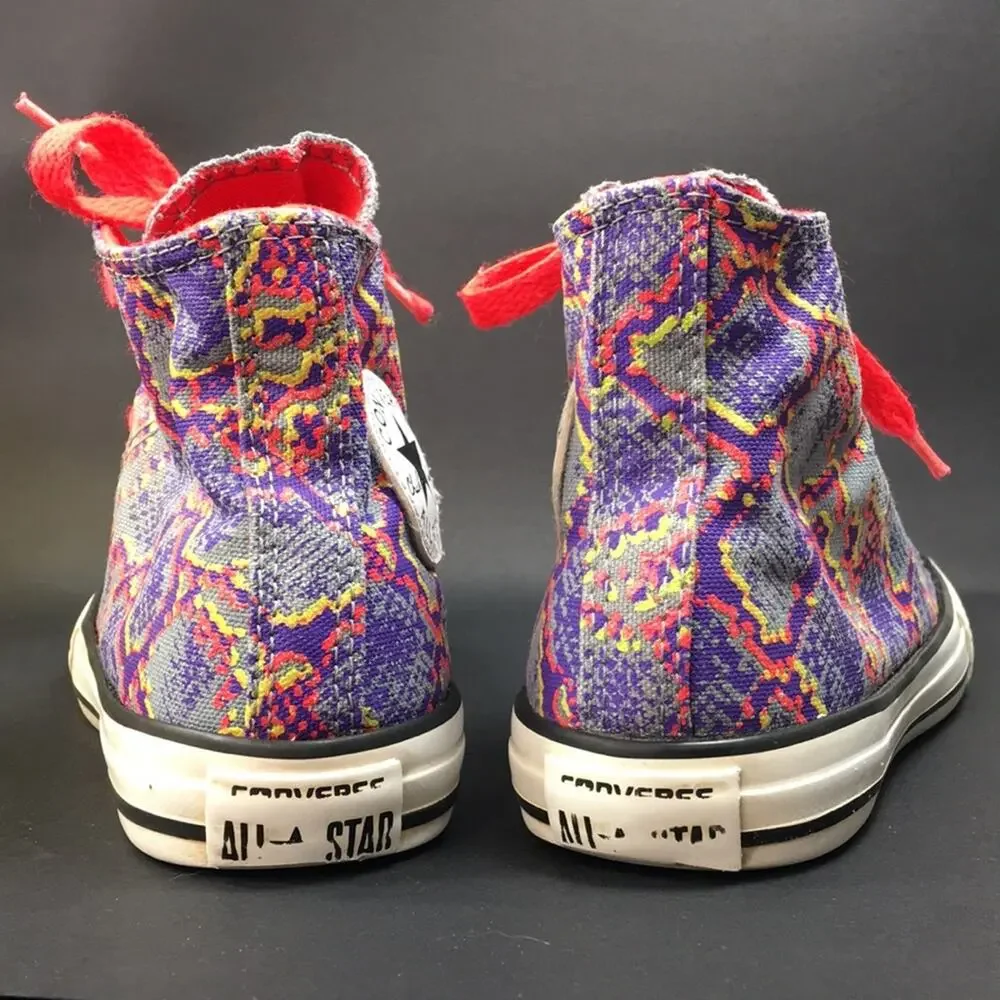 Converse Chuck Taylor All Star High Hi-Top Sneakers Purple Reptile Junior Size 1